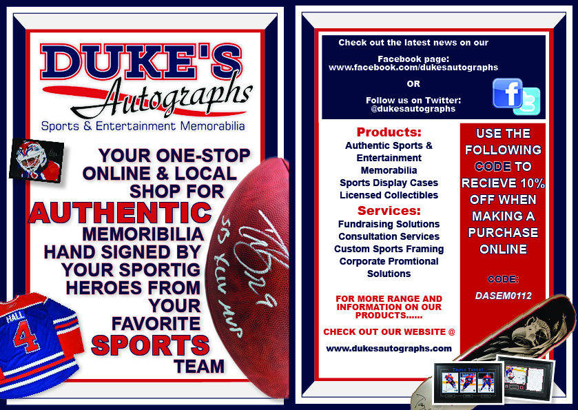 Flyer Design by samanthapaterson1 for Duke's Autographs | Design #563939