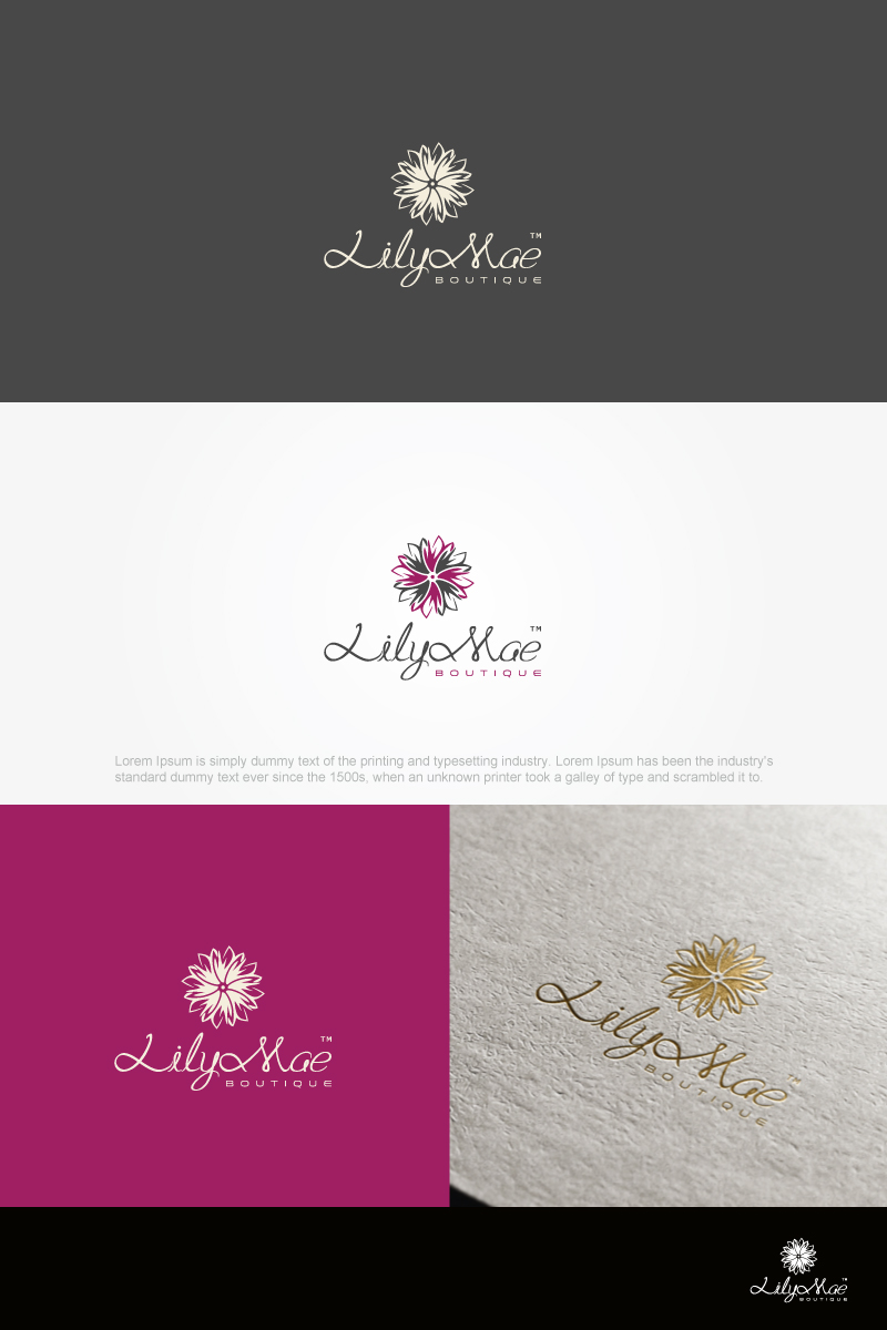 Feminine, Elegant, Fashion Logo Design for LilyMae Boutique / LilyMae