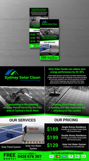 Solar Panel Cleaning Business Needs a Flyer DL Size | Flyer Design by rdesign12