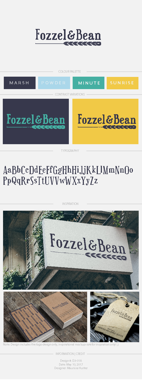 Logo Design by Maurissahunter for Fozzel & Bean | Design: #14739486