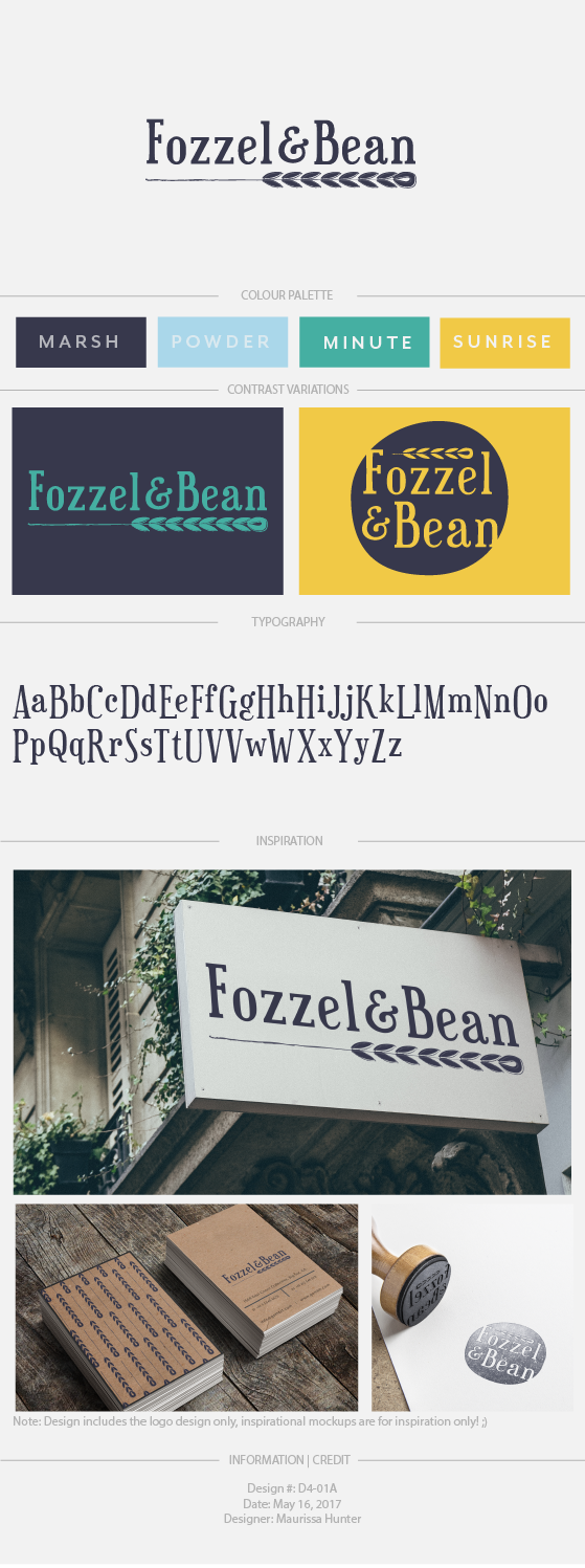 Logo Design by Maurissahunter for Fozzel & Bean | Design #14798848