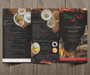 Menu Design by Cut and Glue for Thai Chili, LLC | Design: #14644820