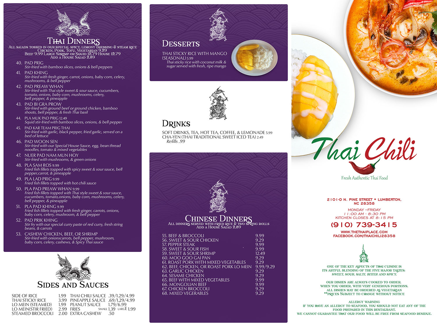 Menu Design by mrmrnjr for Thai Chili, LLC | Design #14643875