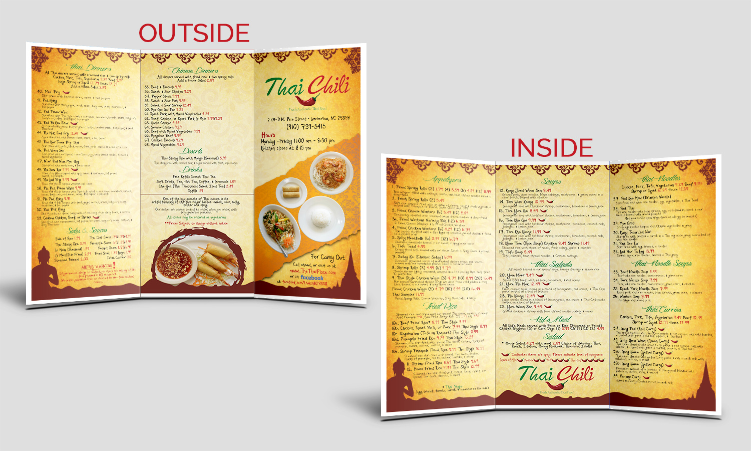 Menu Design by Lesaba Design for Thai Chili, LLC | Design #14700707