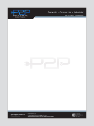 Letterhead Design by MIND for Peak 2 Peak Electrical  | Design: #14645176