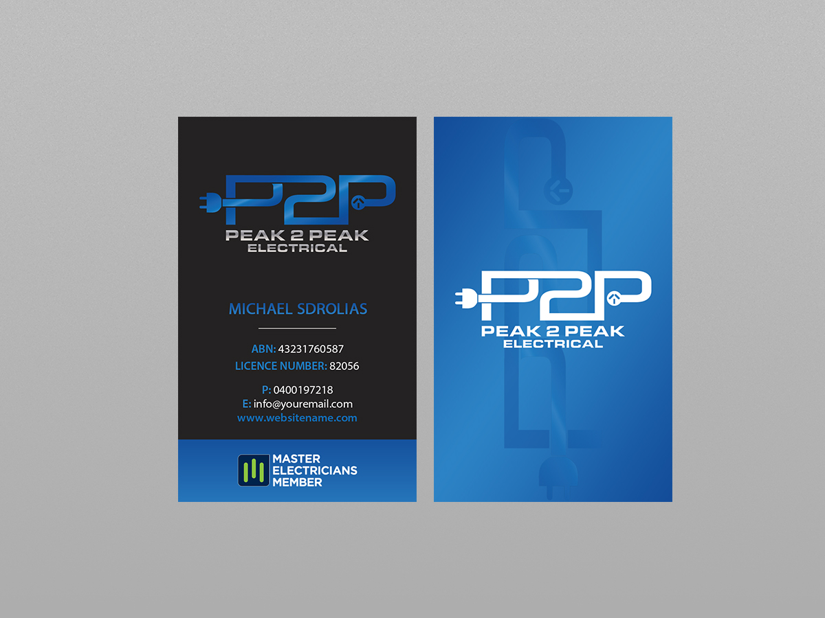 Letterhead Design by Creations Box 2015 for Peak 2 Peak Electrical  | Design #14623669