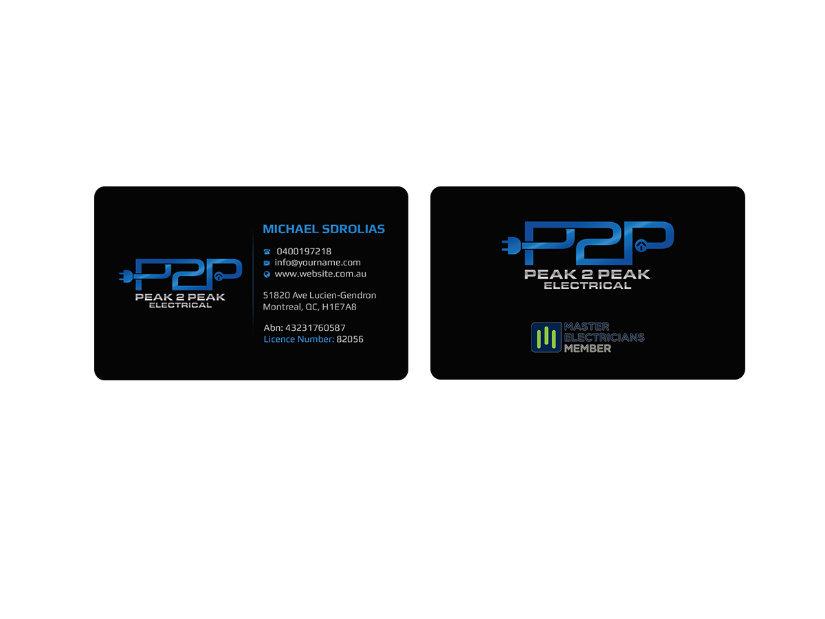 Letterhead Design by Creations Box 2015 for Peak 2 Peak Electrical  | Design #14623685