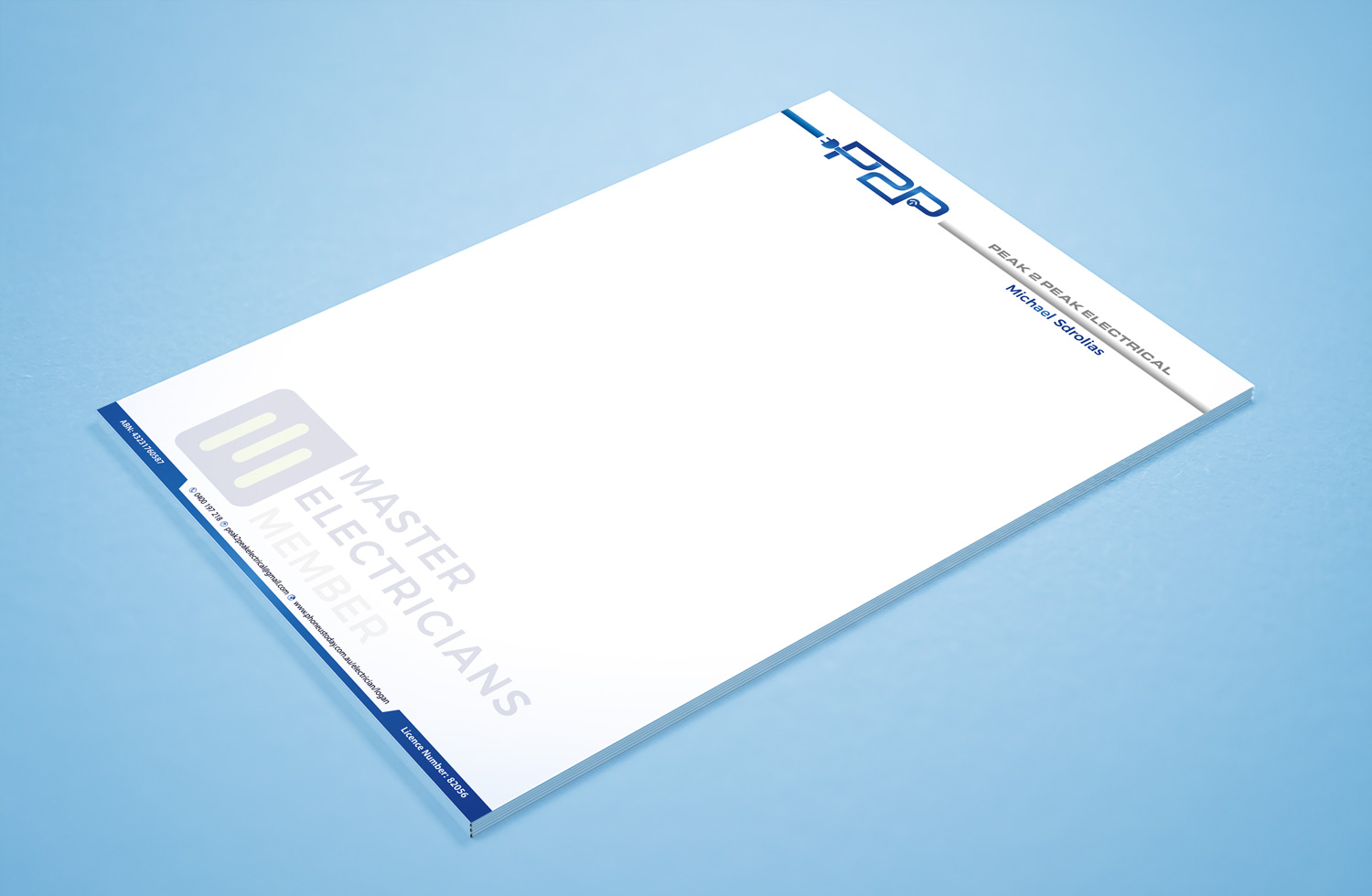 Letterhead Design by Petter Goms for Peak 2 Peak Electrical  | Design #14644414