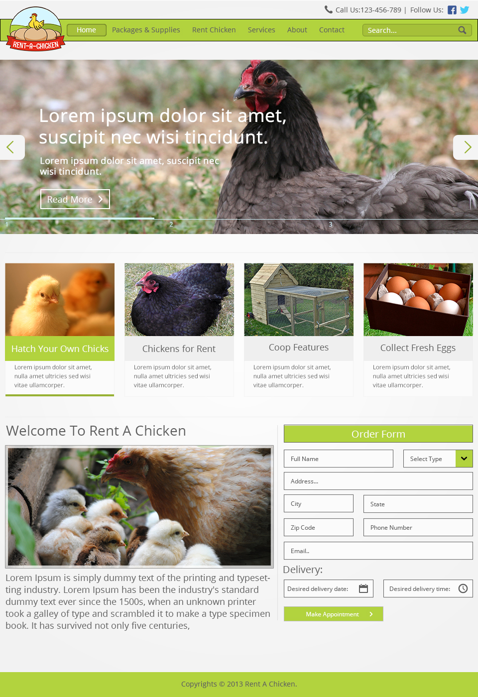 Web Design par ThemeDesk Technology pour Rent A Chicken | Design #2546713