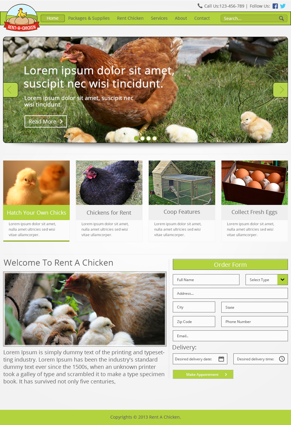 Web Design by ThemeDesk Technology for Rent A Chicken | Design #2546714