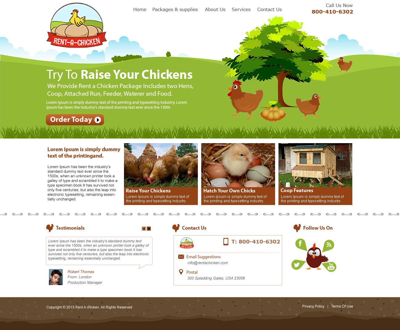 Web Design by dreamwebcraft for Rent A Chicken | Design #2554656
