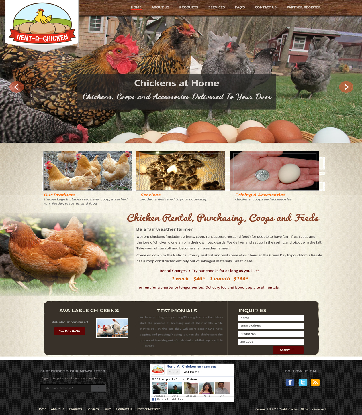 Web Design by MR" for Rent A Chicken | Design: #2567059
