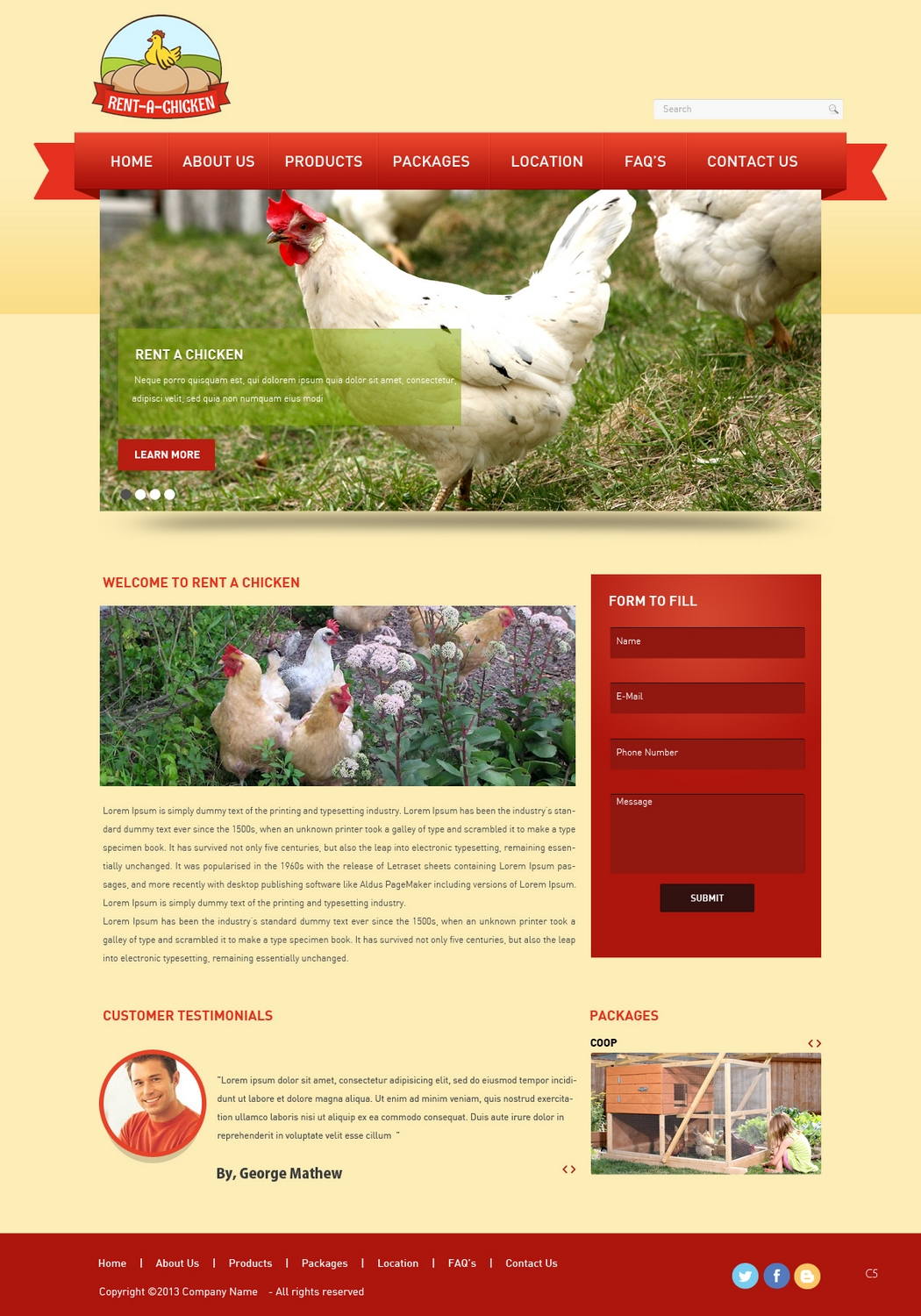 Web-Design von pb für Rent A Chicken | Design #2553031