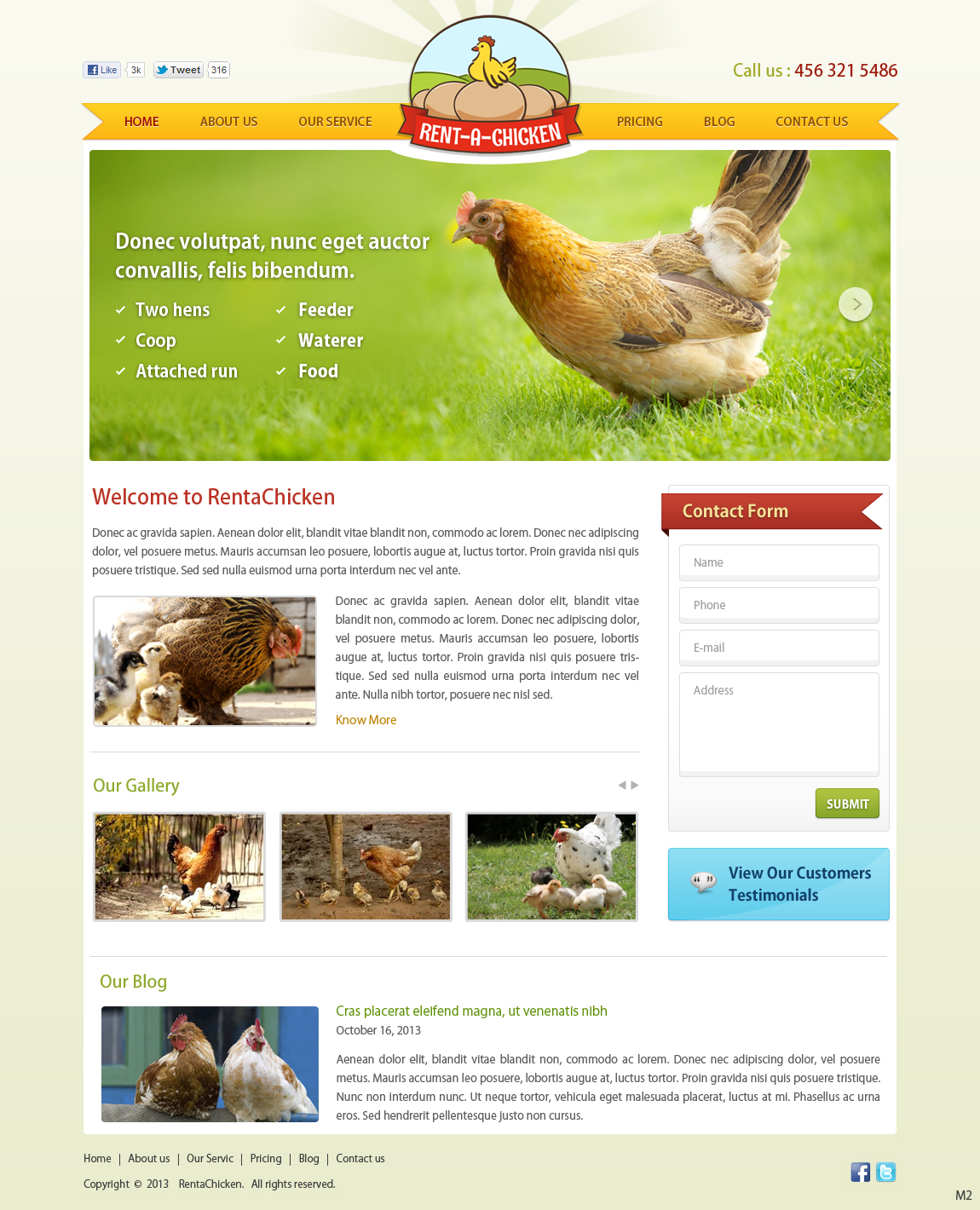 Web Design by pb for Rent A Chicken | Design #2553037