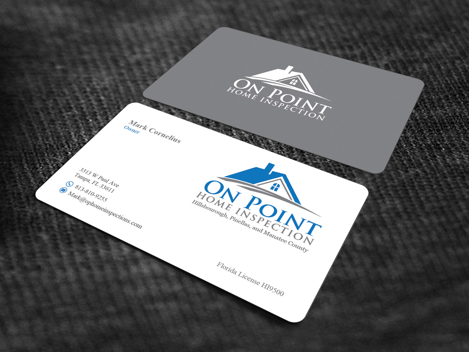 Masculine, Elegant, Home Inspection Business Card Design for On Point ...