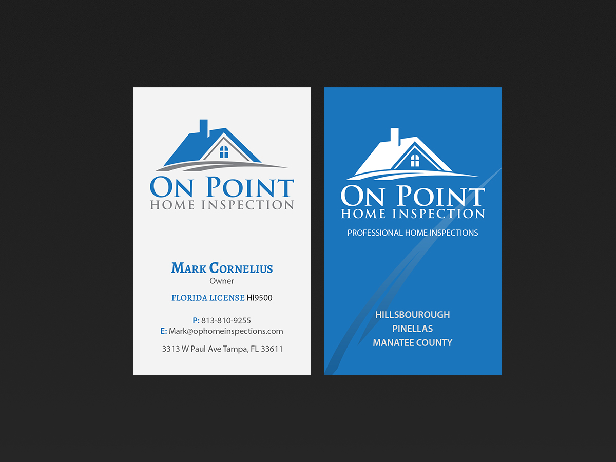 Visitenkarten-Design von Creations Box 2015 für On Point Home Inspection  | Design #14650661