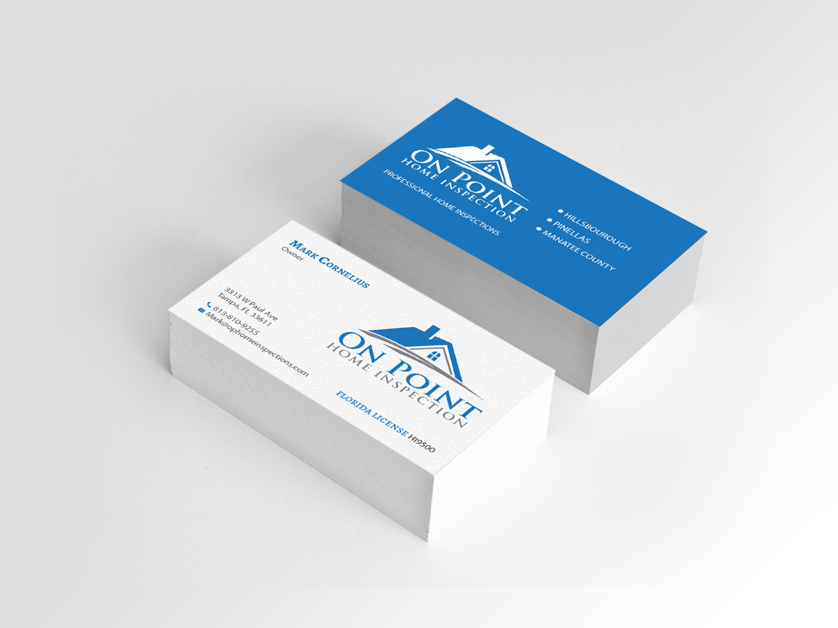 Visitenkarten-Design von Creations Box 2015 für On Point Home Inspection  | Design #14650663
