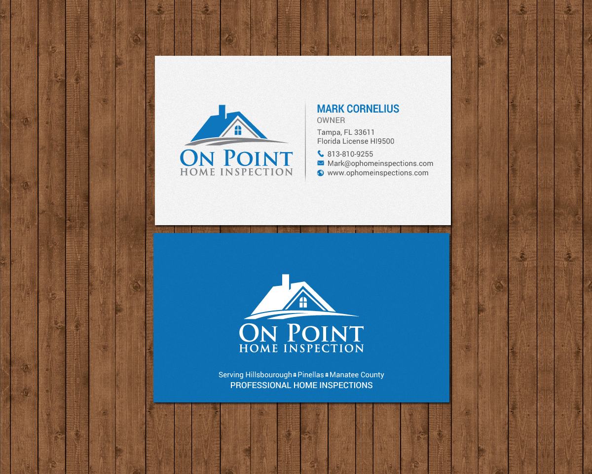 Design de Carte de Visite par chandrayaan.creative pour On Point Home Inspection  | Design #14654976