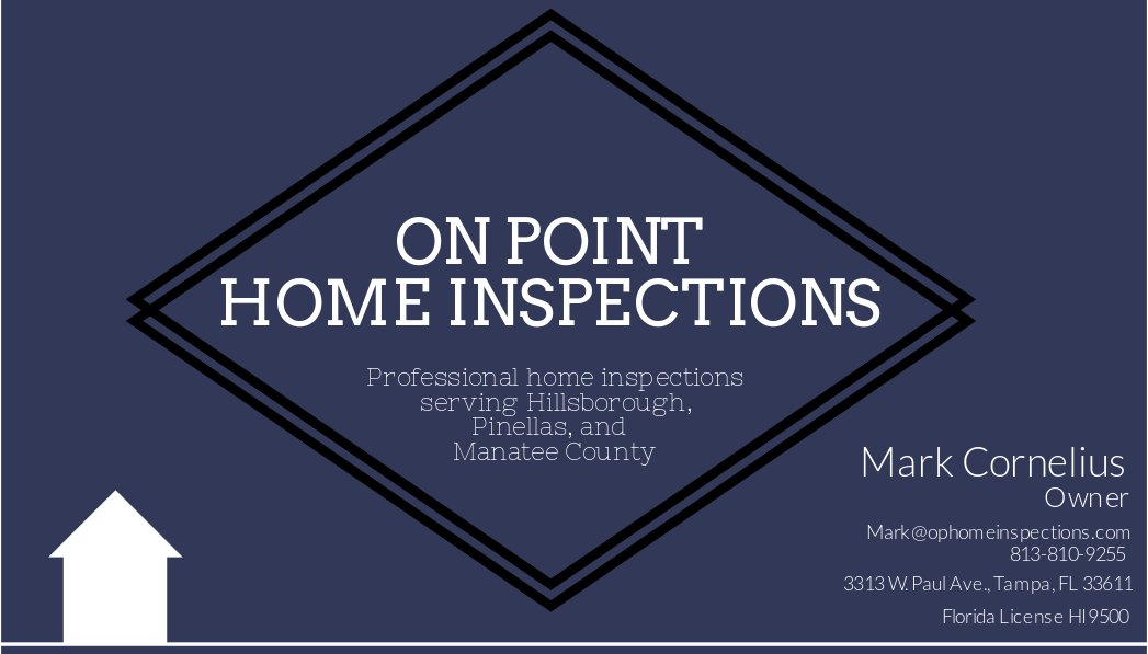 Visitenkarten-Design von KimberlyC für On Point Home Inspection  | Design #14643514