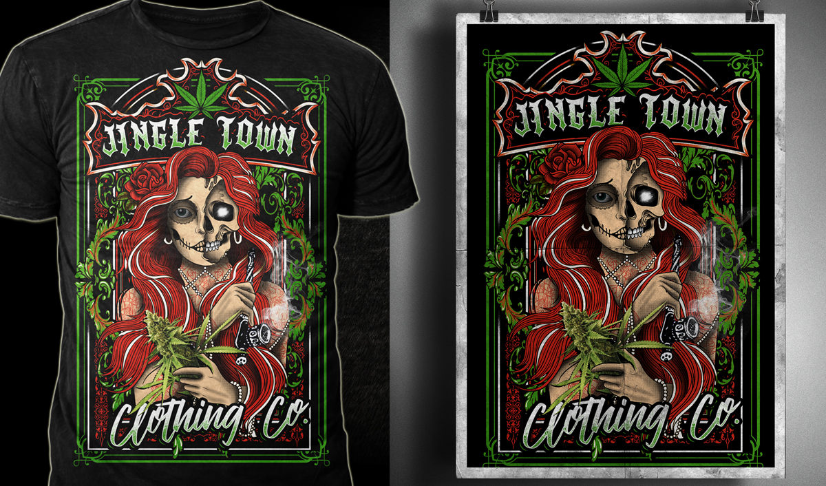 T-shirt Design by Mayonpx for JingleTown Cannabis Club | Design #14657504