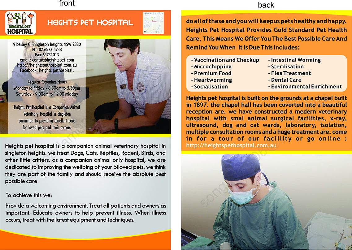 Diseño de Flyer por songadam08 para Heights Pet Hospital | Diseño #14658842