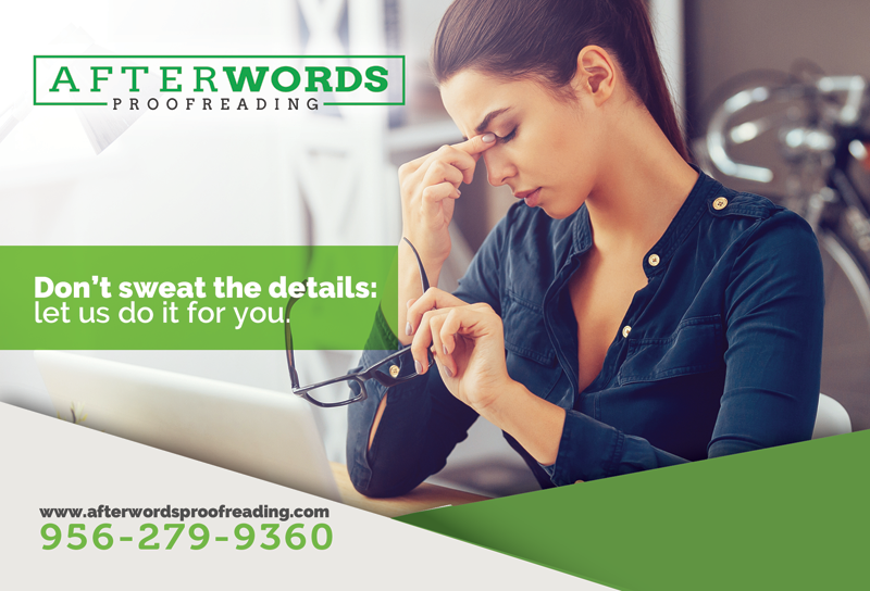 Diseño de Postal por alessandroevge para After Words Proofreading Services | Diseño #14672048