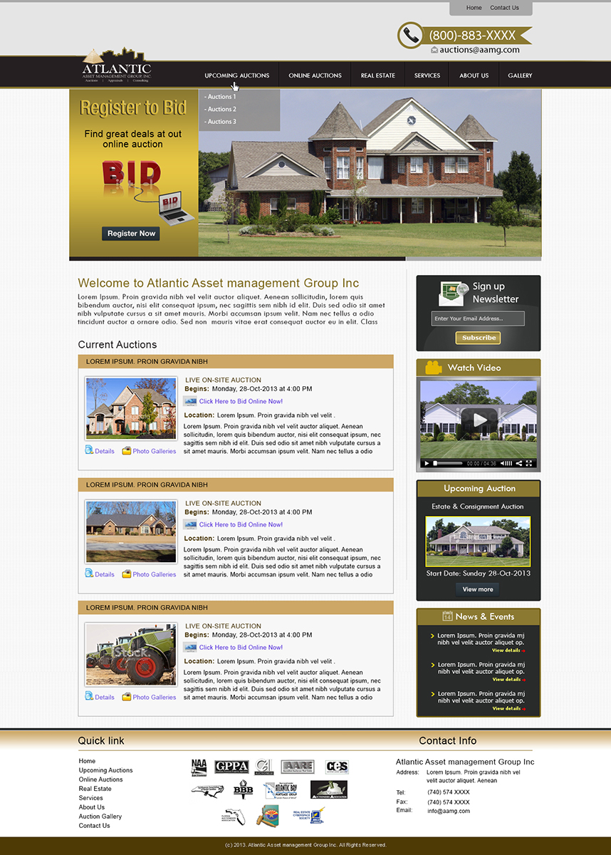 WordPress-Design von Tanvir für AuctionServices.com, Inc. | Design #2545389