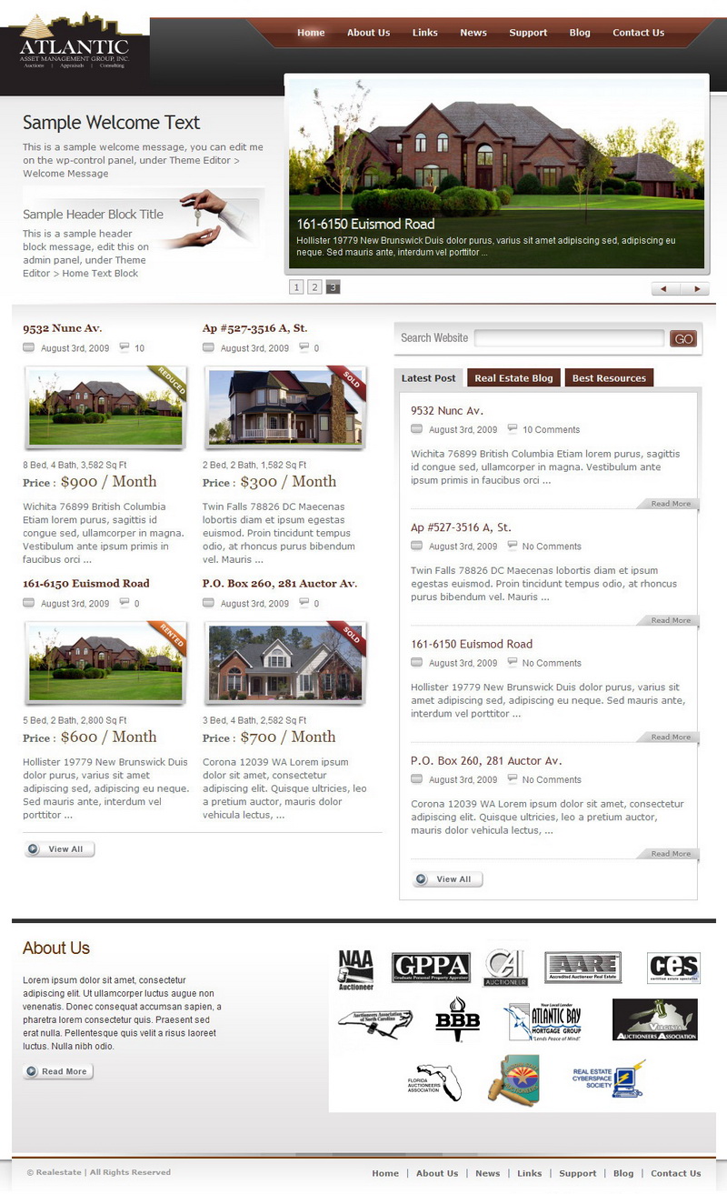 Wordpress Design by HSwebmasters for AuctionServices.com, Inc. | Design #2562064