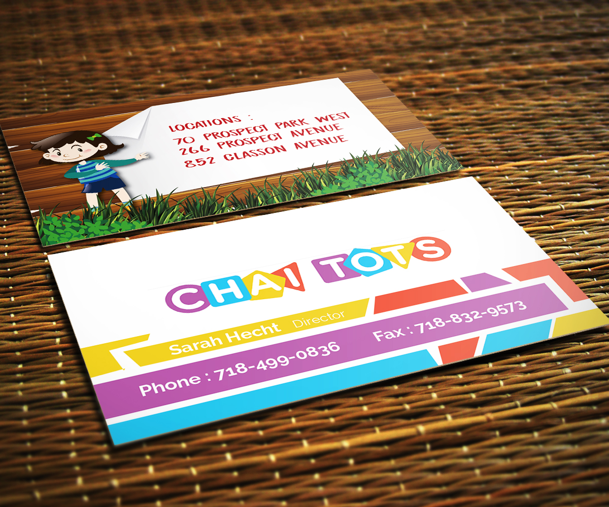 Business Card Design by Saumin Bhavsar for Chai Tots Preschool | Design #14656060