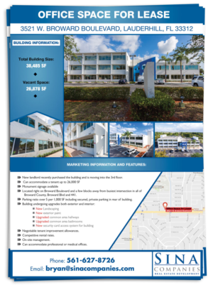 Flyer Design by UrbainFX for Sina Companies LLC | Design: #14914838