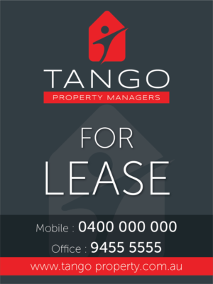 Design de Panneau par Akshar Shailesh pour Tango Property Managers | Design #14672321