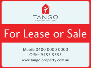 Schilder-Design von girish für Tango Property Managers | Design: #14773779