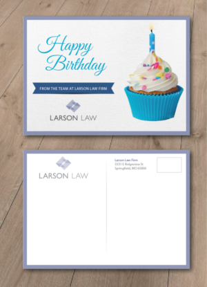 Happy Birthday Postcard for law firm for existing clients | Postcard Design by alex989