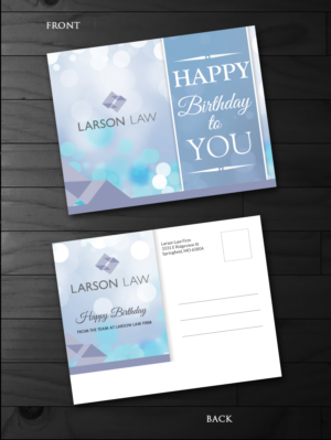 Happy Birthday Postcard for law firm for existing clients | Postcard Design by innovative earth