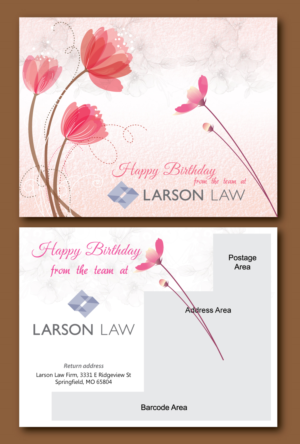 Happy Birthday Postcard for law firm for existing clients | Postcard Design by meet007