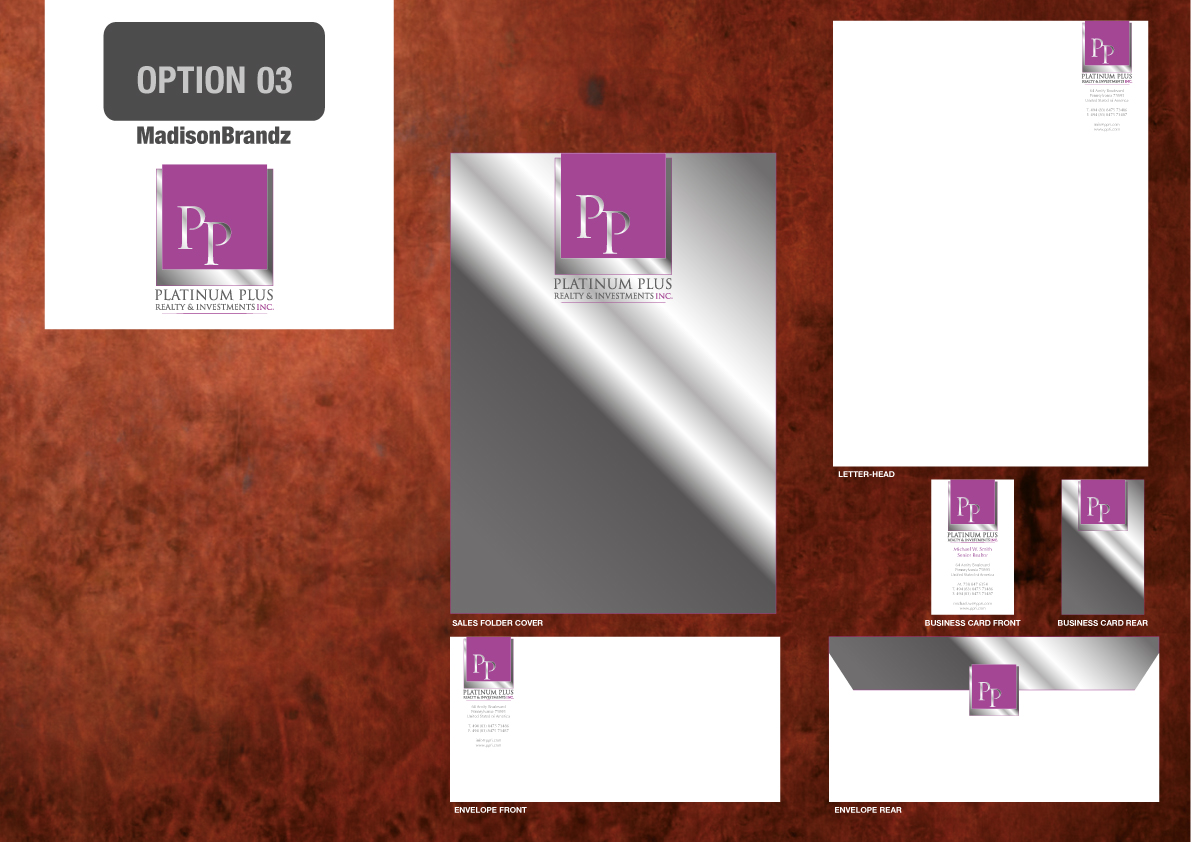 Logo-Design von Madison Brandz für Platinum Plus Realty & Investments, Inc | Design #14788186