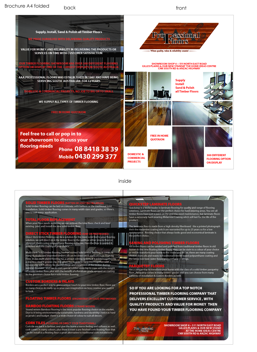 Brochure Design by DAStudioDesigns for AAA.Professional Floors | Design #566654