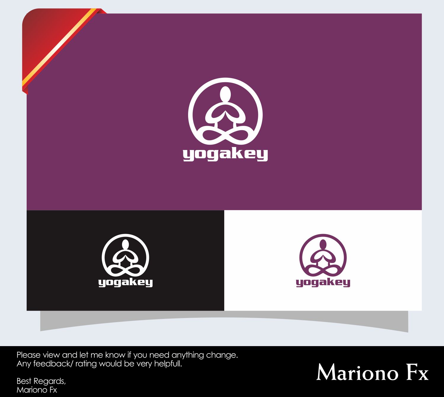 Logo Design by Mariono Fx for yogakey | Design #14750110