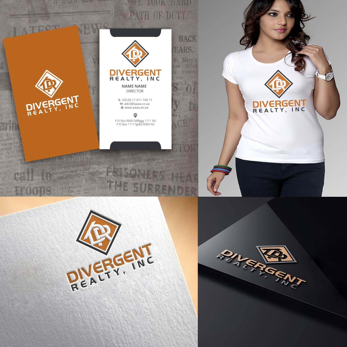 Logo Design by zebronicgraphic for Divergent Realty  | Design #14745409