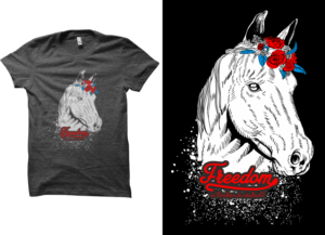 ORIGINAL Freedom Patriotic Painted Horse Head T-shirt design | T-Shirt-Design von cithuwill