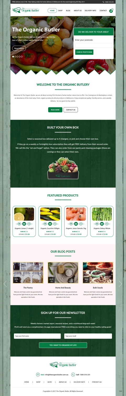 Web-Design von pb für Jones-Naicovi Family Trust t/a The Organic Butler | Design #14724022