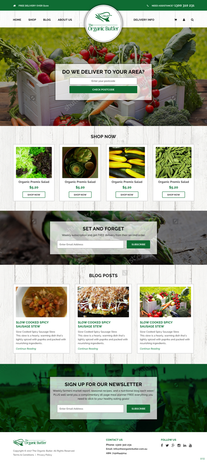 Web-Design von pb für Jones-Naicovi Family Trust t/a The Organic Butler | Design #14724024