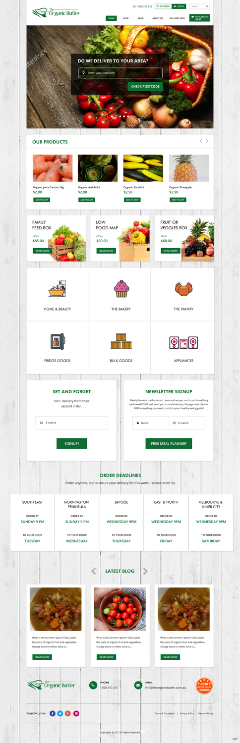 Web-Design von pb für Jones-Naicovi Family Trust t/a The Organic Butler | Design #14724026
