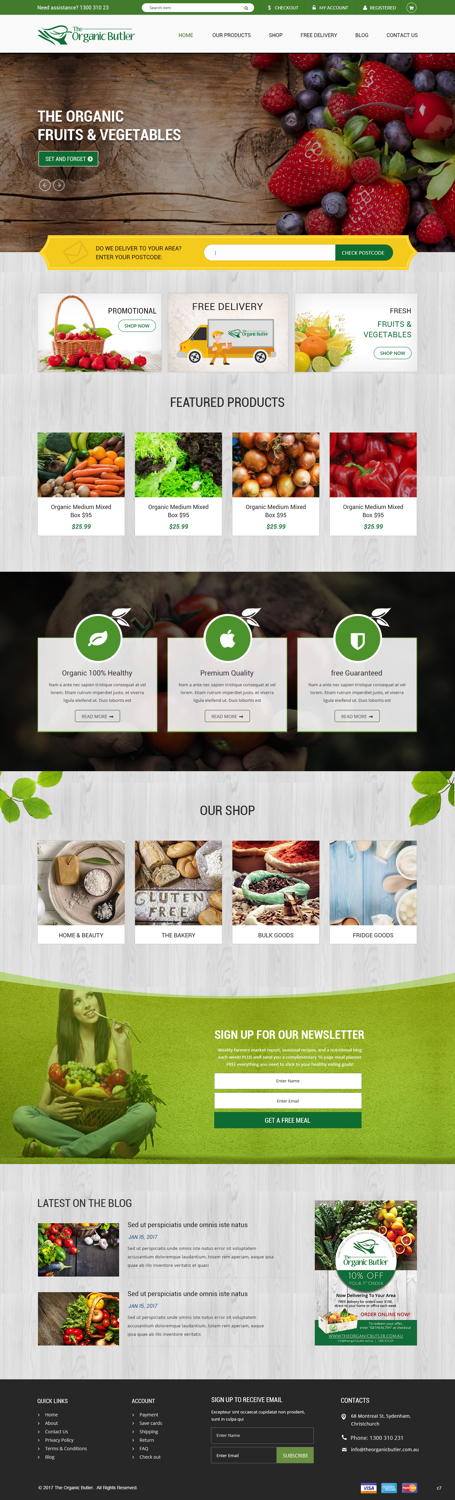 Web-Design von pb für Jones-Naicovi Family Trust t/a The Organic Butler | Design #14724035