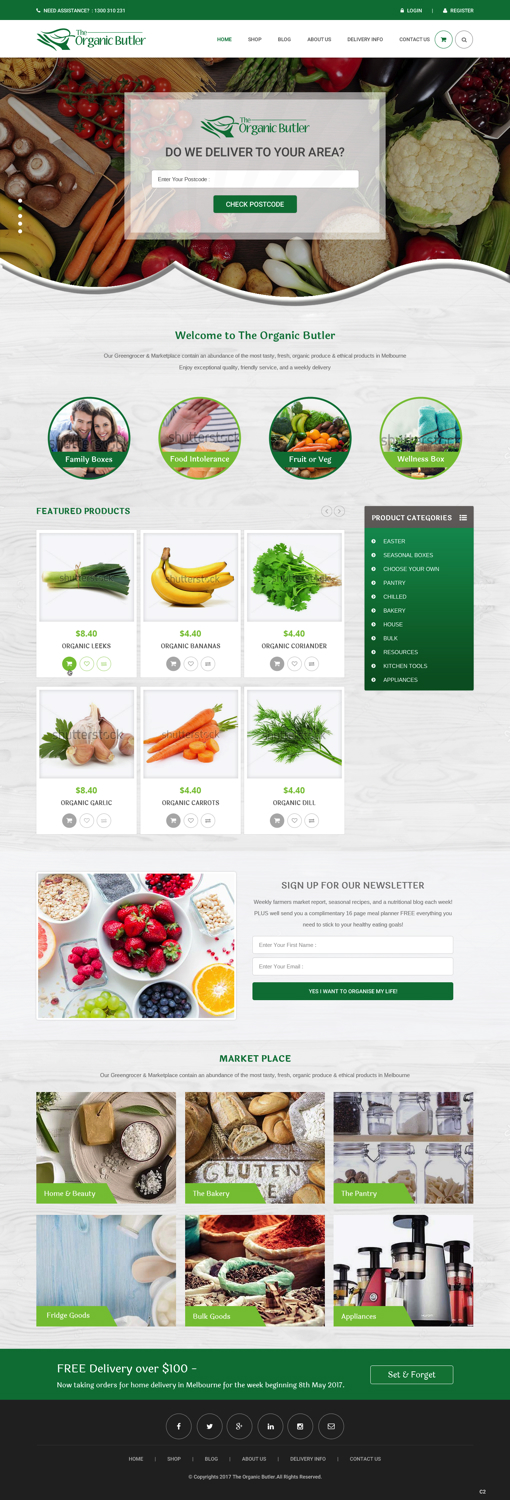 Web-Design von pb für Jones-Naicovi Family Trust t/a The Organic Butler | Design #14724036