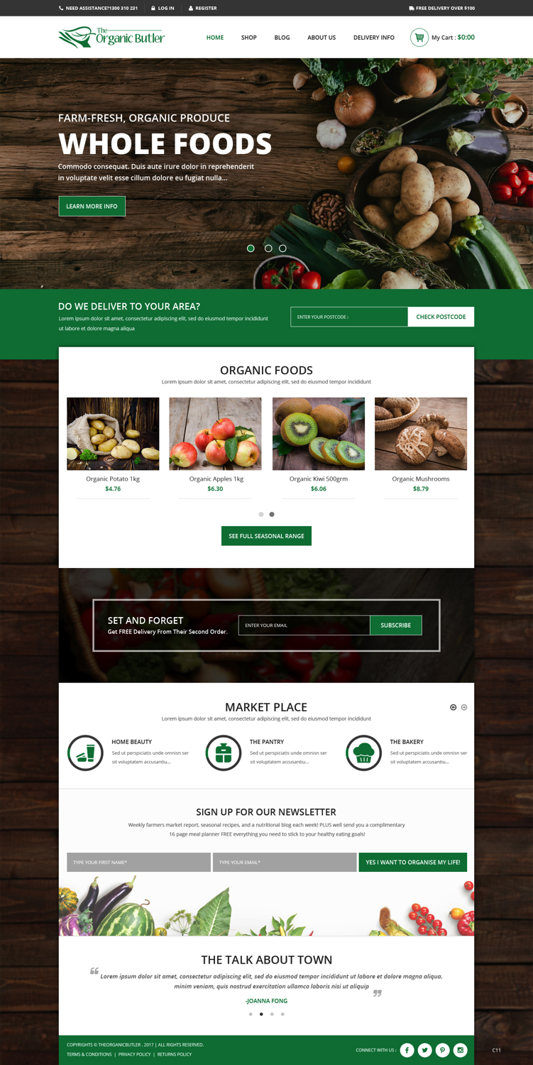 Web Design par pb pour Jones-Naicovi Family Trust t/a The Organic Butler | Design #14724037