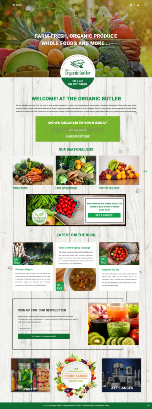 Web Design by pb for Jones-Naicovi Family Trust t/a The Organic Butler | Design: #14724038
