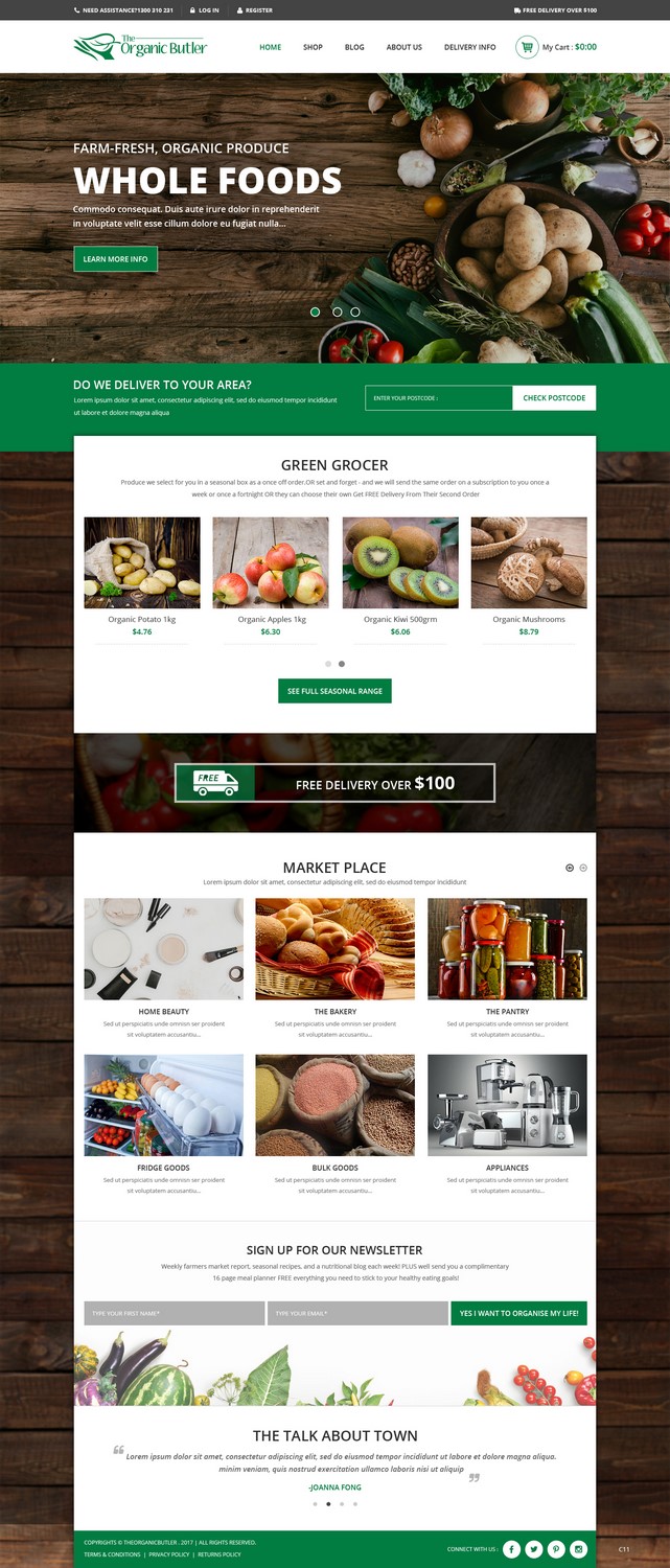 Web Design by pb for Jones-Naicovi Family Trust t/a The Organic Butler | Design #14756671