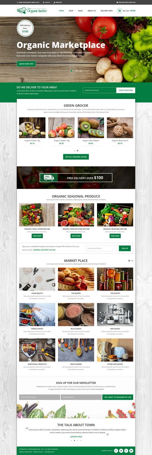 Web-Design von pb für Jones-Naicovi Family Trust t/a The Organic Butler | Design #14766833