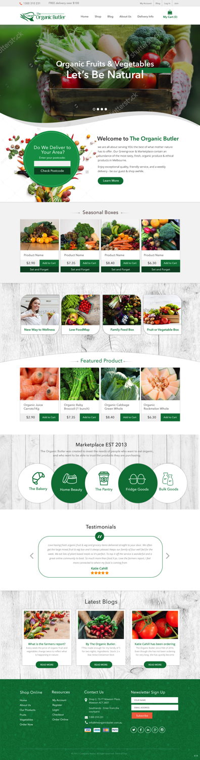 Web Design by pb for Jones-Naicovi Family Trust t/a The Organic Butler | Design #14766838
